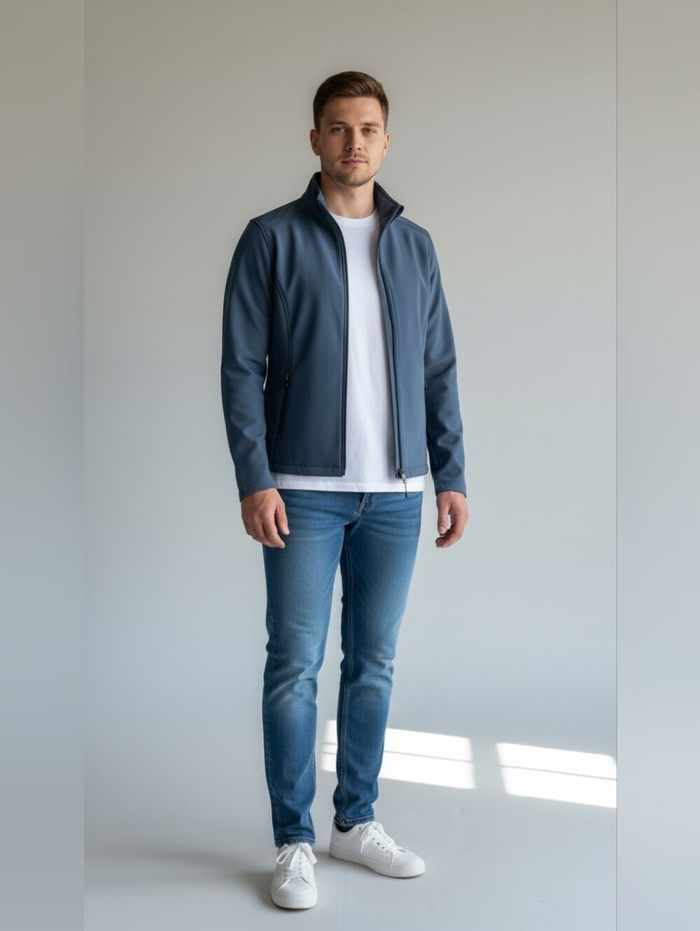 Port Authority Men's Blue Full-Zip Softshell Jacket
